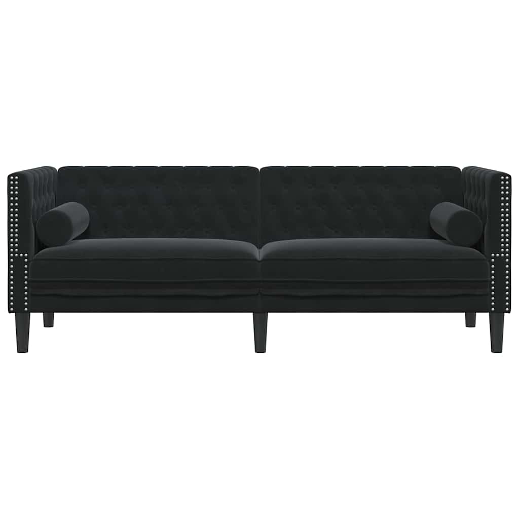 Chesterfield Sofa Other Black 194 x 74.5 x 70.5 cm Velvet
